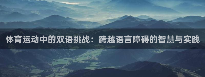 vsport体育：体育运动中的双语挑战：跨越语言障碍的智慧与实践